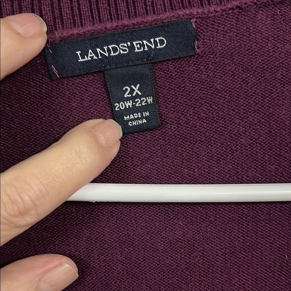 Lands' End Women's Purple Cardigan Sweater - Picture 2 of 5